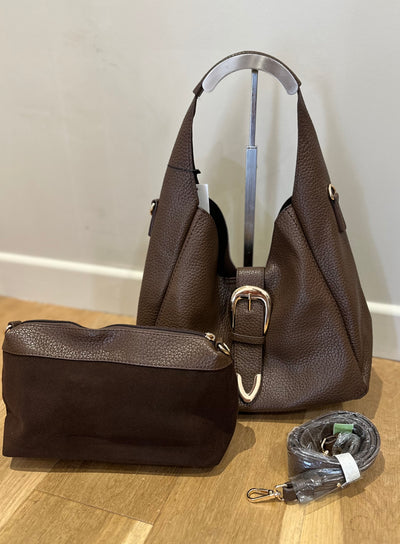 Coffee Slouch Buckle Bag