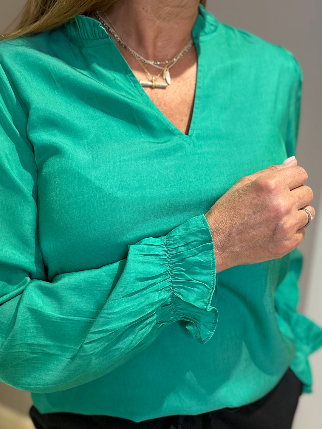 Fransa Green Diana Blouse