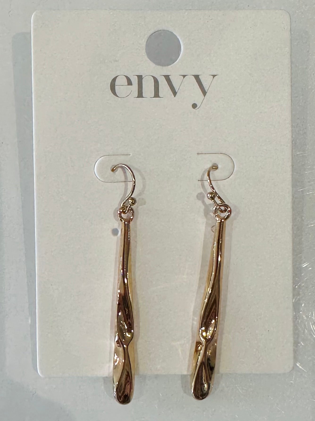 Gold Textured Drop Earrings