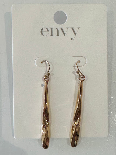 Gold Textured Drop Earrings