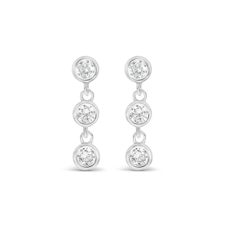 Silver Radiant Drop Earrings