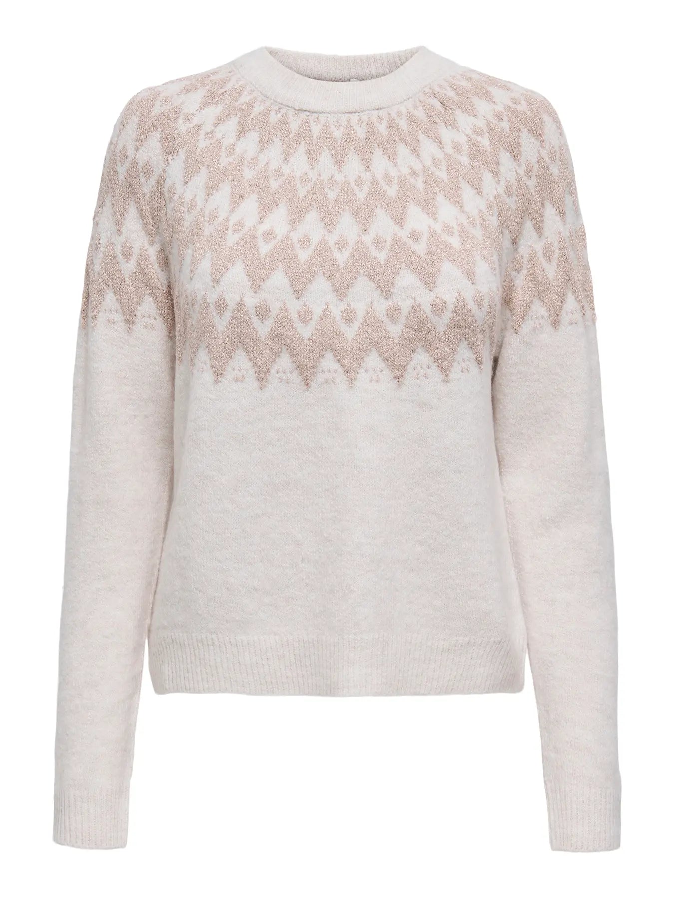 ONLY Sand Glitter Zig Zag Knit