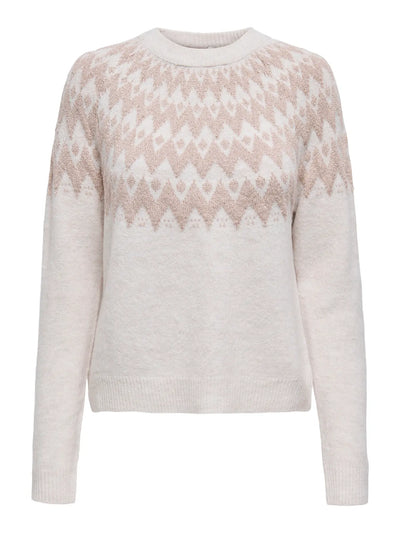 ONLY Sand Glitter Zig Zag Knit