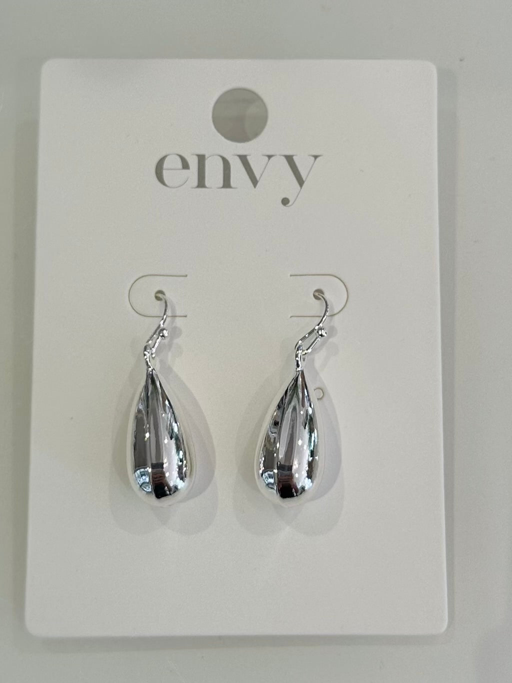 Silver Teardrop Drop Earrings