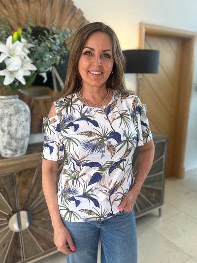 Floral Cold Shoulder Top