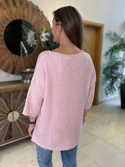 Dusky Pink Seam Front Knit