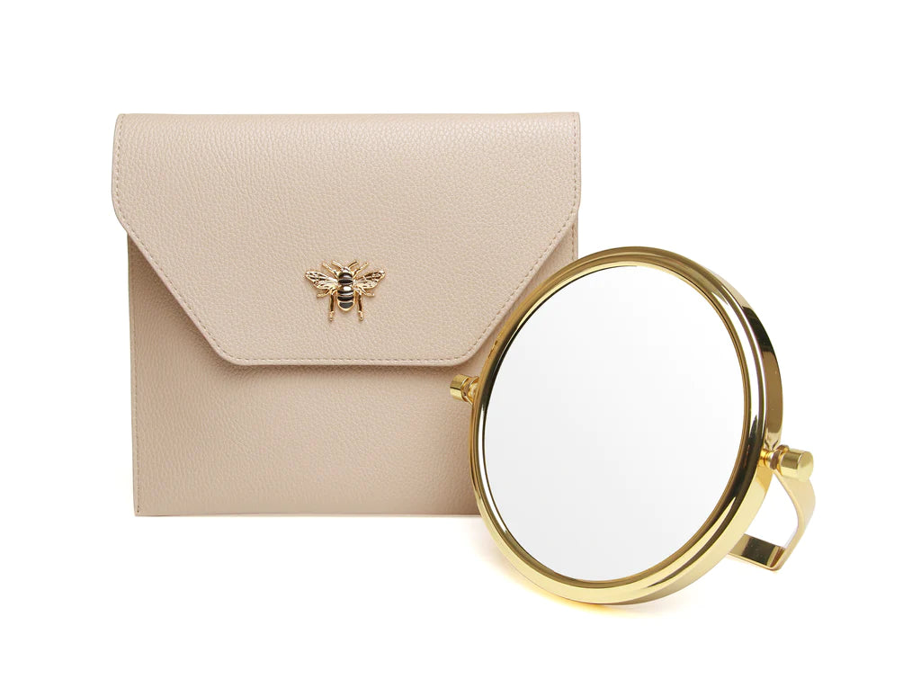 Stone Large Travel Mirror & Pouch
