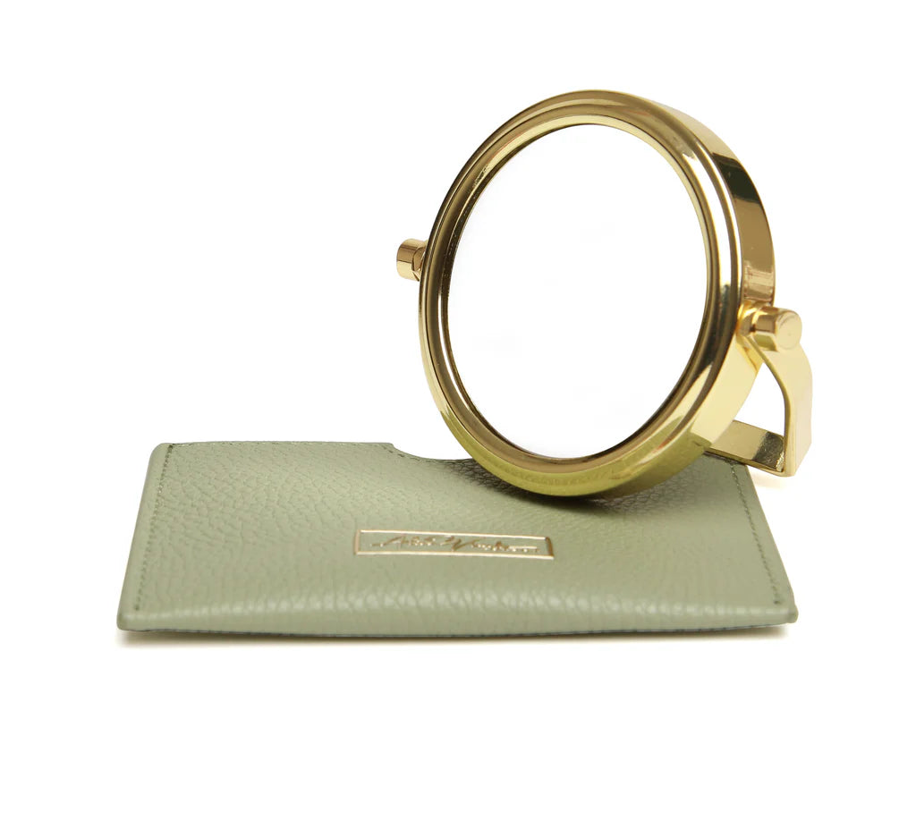 Sage Handbag Mirror & Pouch