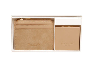 Boxed Sand Purse & Mirror Set