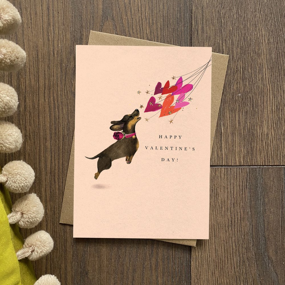 Happy Valentines Sausage Dog Card