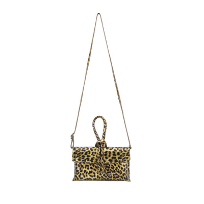 Gold Leopard Leather Loop Bag