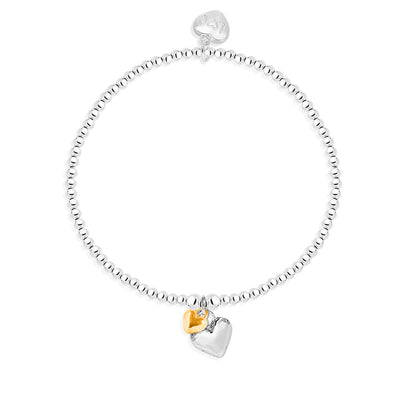 Life Charms - Silver Double Puff Heart Bracelet