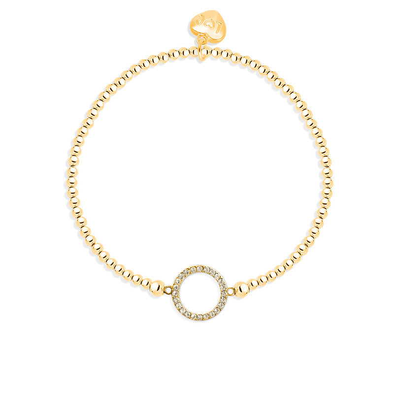 Life Charms - Gold Diamante Circle Bracelet