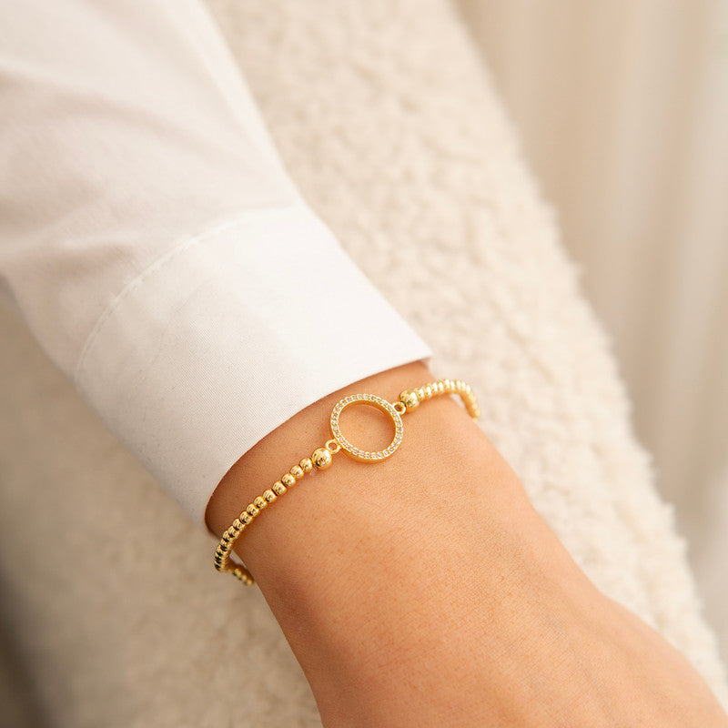 Life Charms - Gold Diamante Circle Bracelet