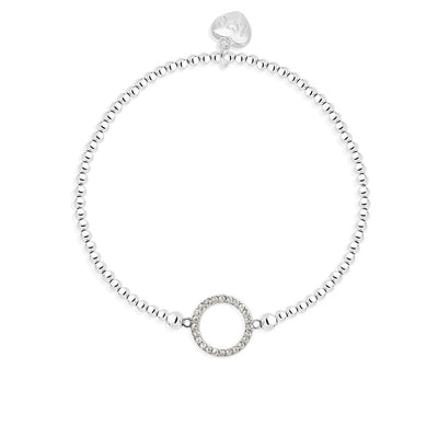 Life Charms - Silver Diamante Circle Bracelet