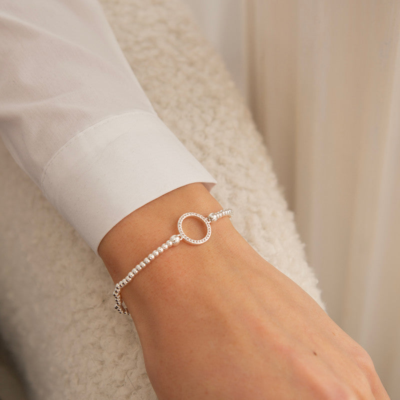 Life Charms - Silver Diamante Circle Bracelet