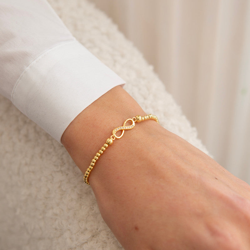 Life Charms - Gold Diamante Infinity Bracelet