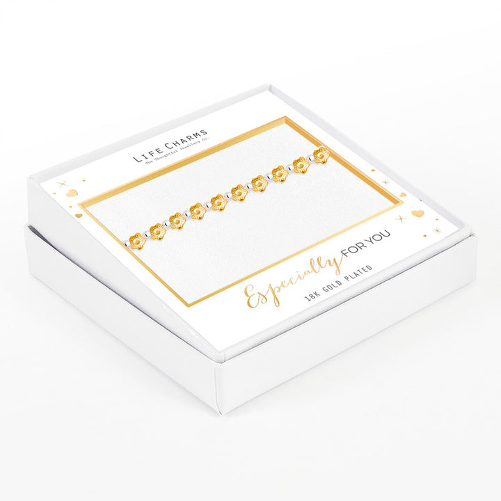 Life Charms - Two Tone Flowers Bracelet