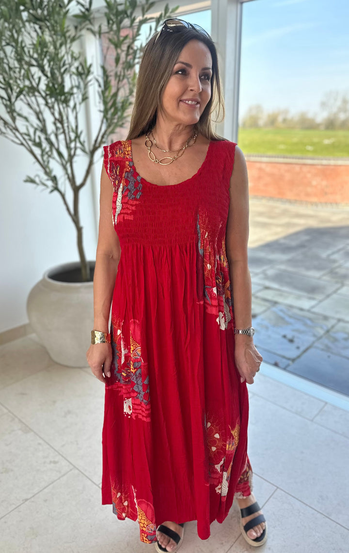 Red Coral Reef Karetta Dress