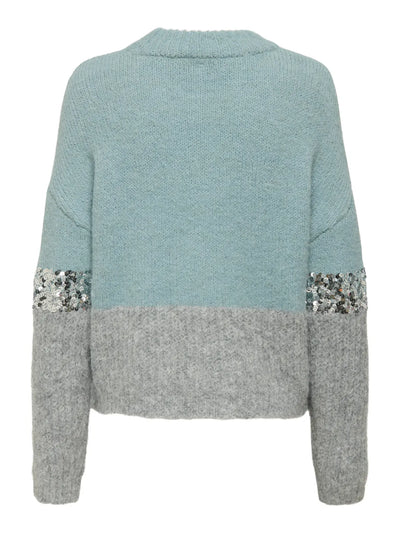 ONLY Blue & Grey Sequin Knit
