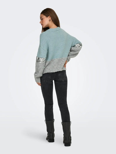 ONLY Blue & Grey Sequin Knit