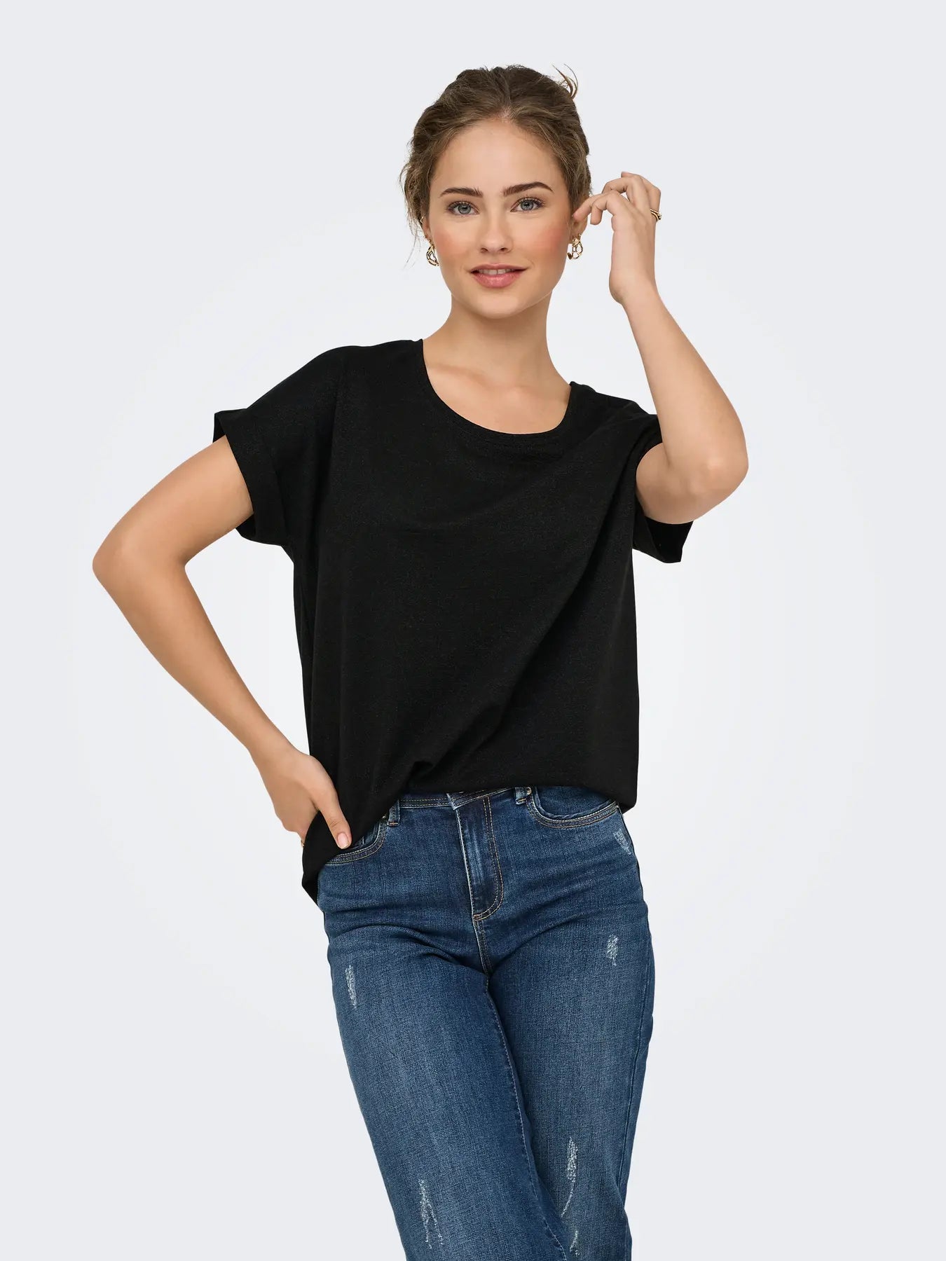 ONLY Black Lurex T-Shirt