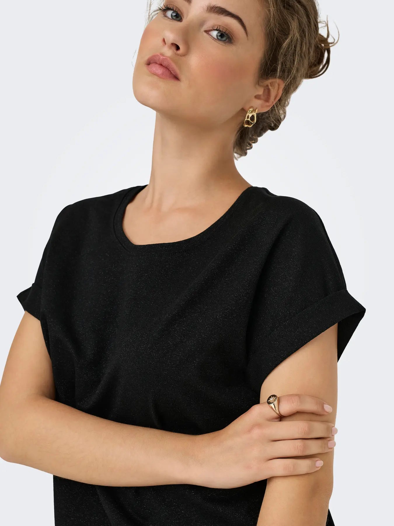 ONLY Black Lurex T-Shirt