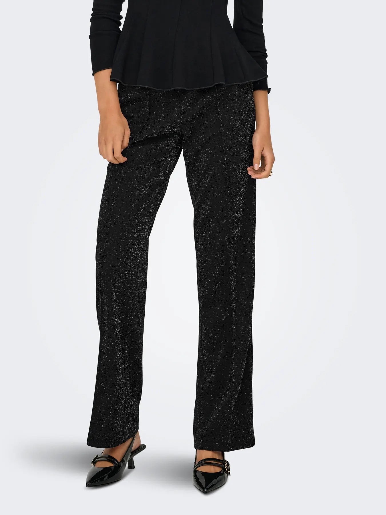 ONLY Black Lurex Sparkle Trousers