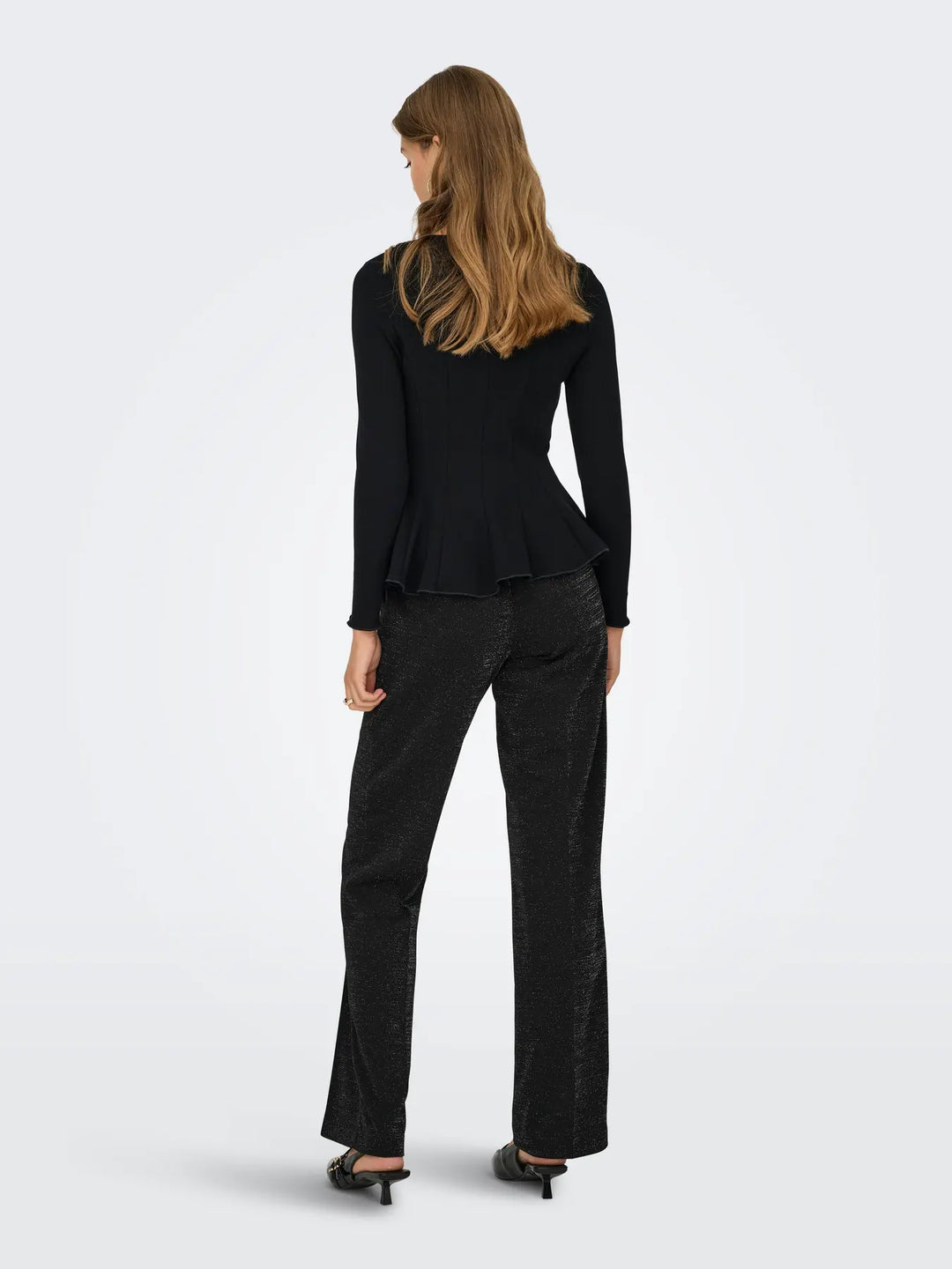 ONLY Black Lurex Sparkle Trousers