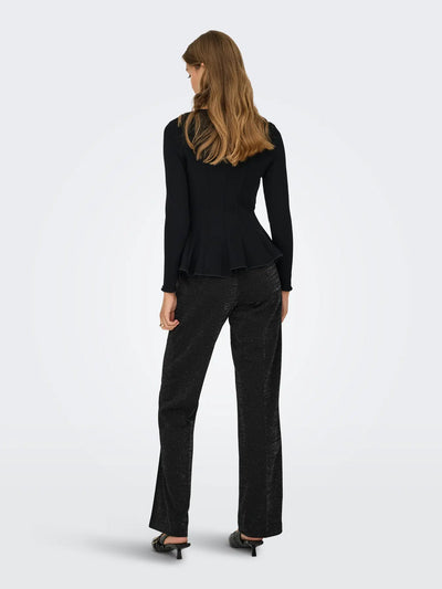 ONLY Black Lurex Sparkle Trousers