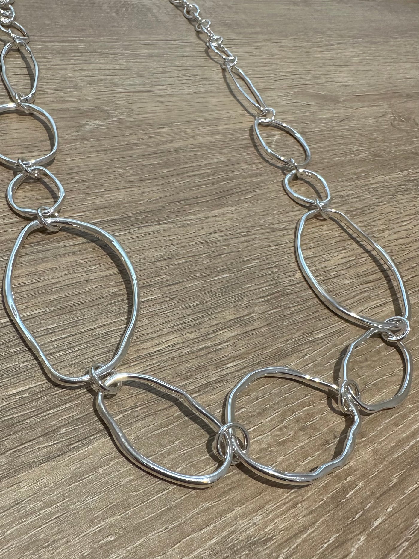 Silver Large Oval Link Necklace