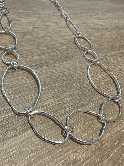 Silver Large Oval Link Necklace