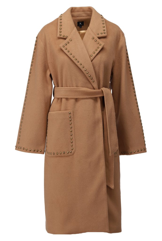 K Design Camel Stud Coat