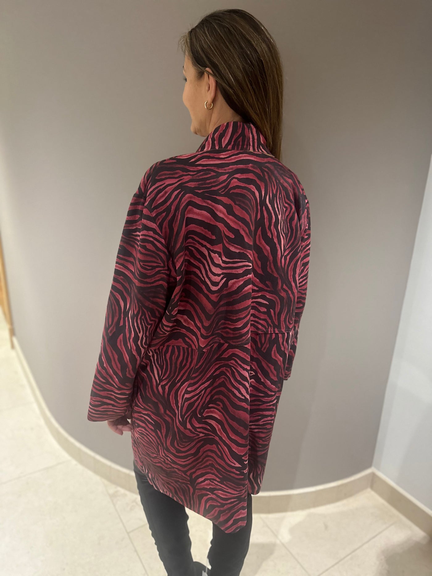 Red Zebra Soft Suedette Coat