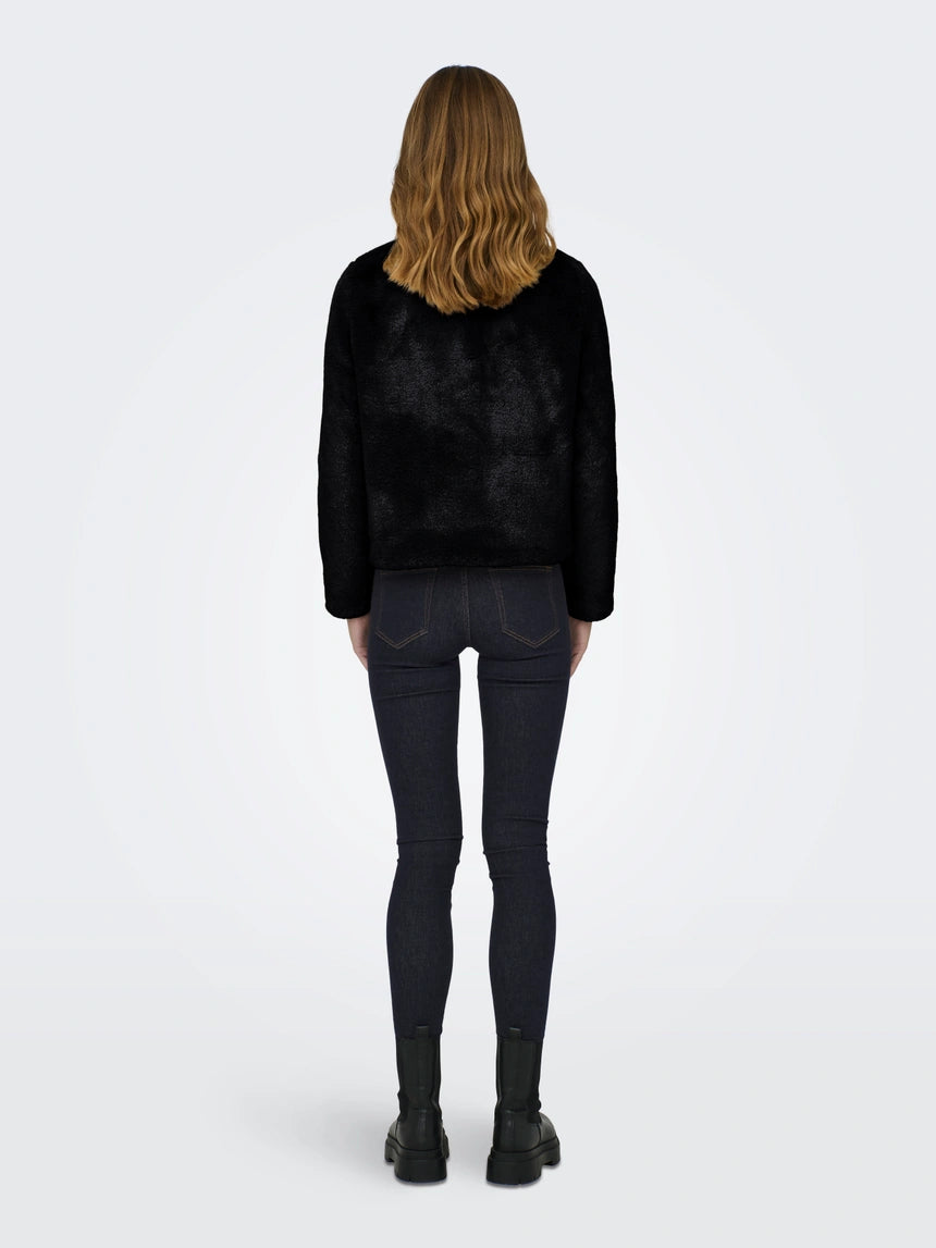 ONLY Black Faux Fur Jacket