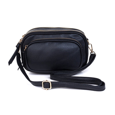 Black Triple Zip Bag