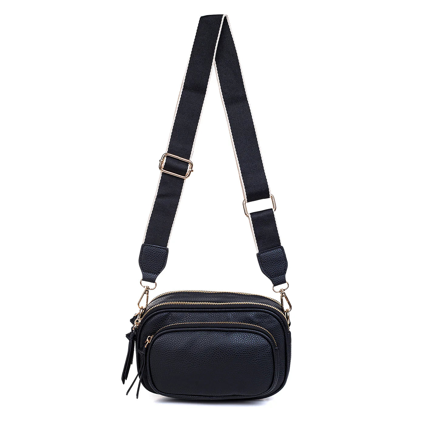 Black Triple Zip Bag