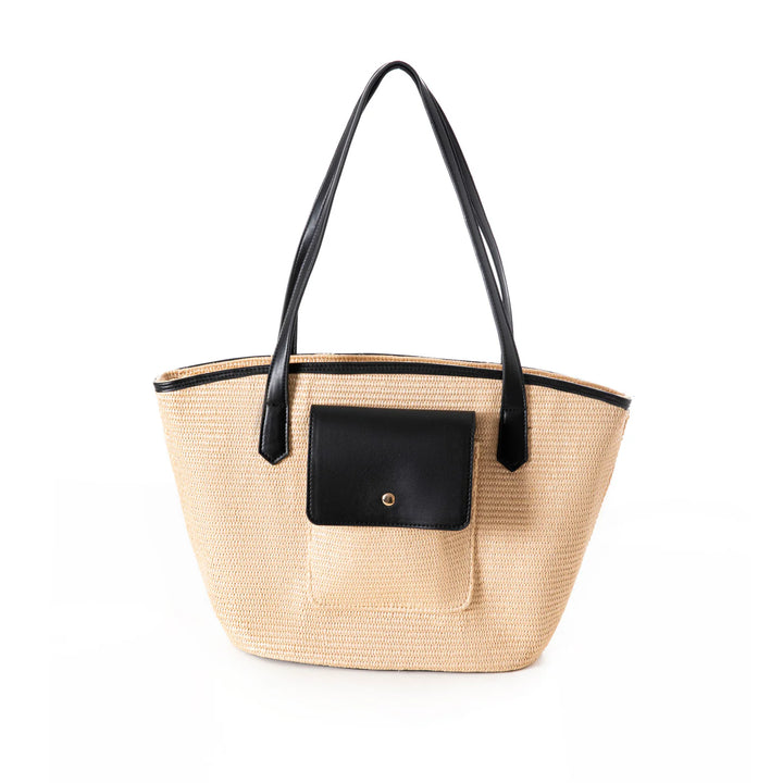 Cannes Woven Tote Bag - Black
