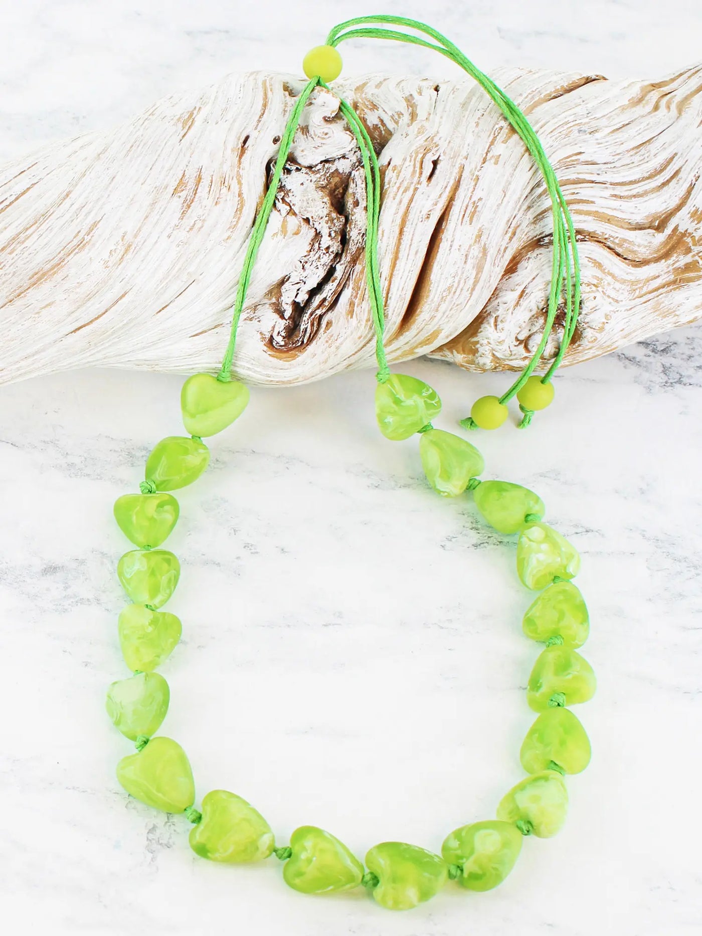 Green Resin Heart Necklace