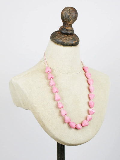Pink Resin Heart Necklace
