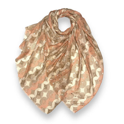 Taupe Retro Star Scarf