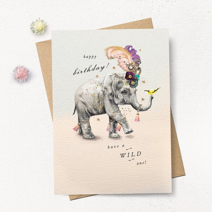 Elephant Wild Birthday Card