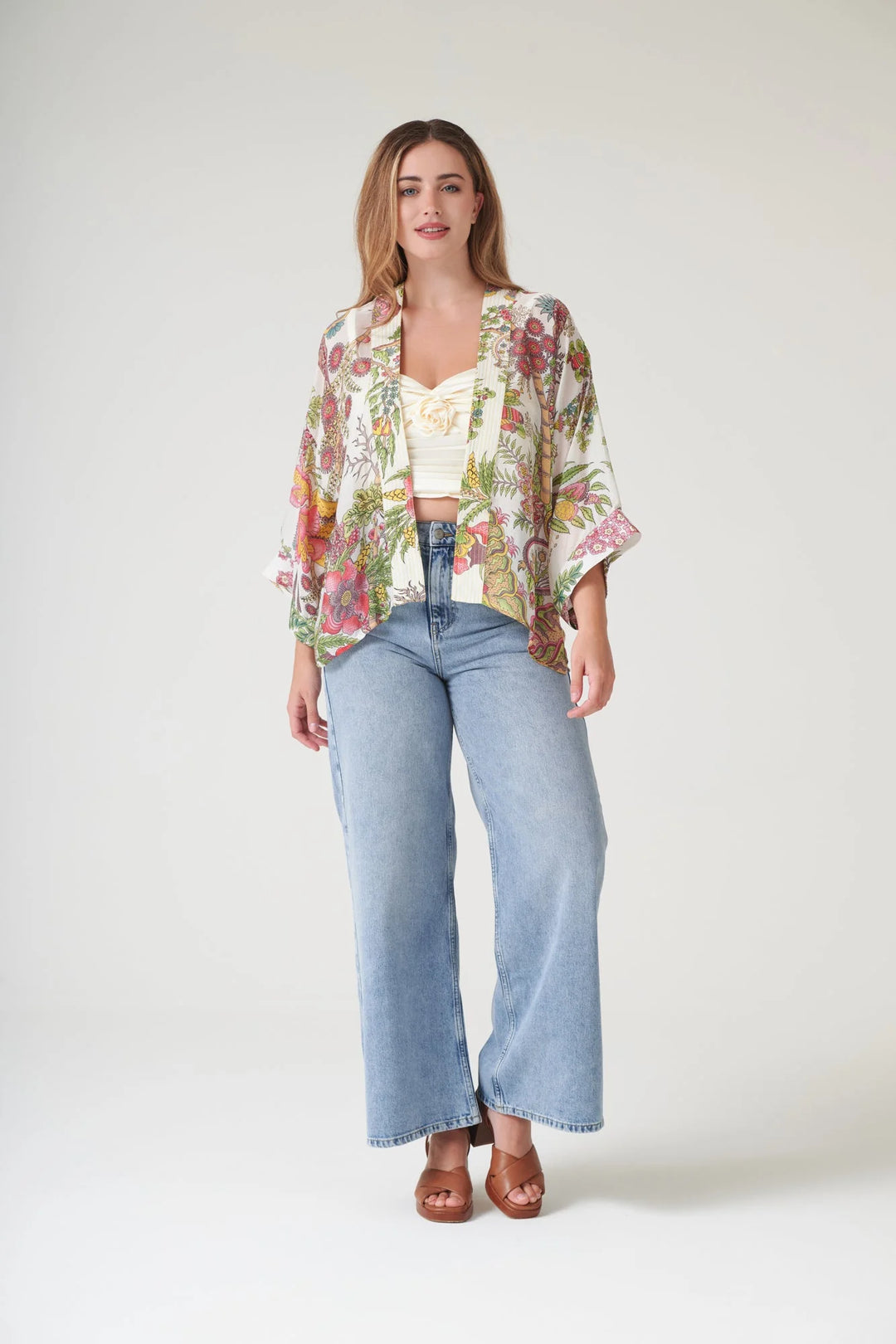 Boho Garden Ecru Kimono