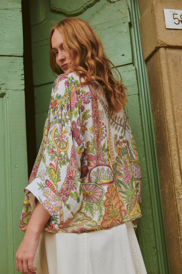 Boho Garden Ecru Kimono