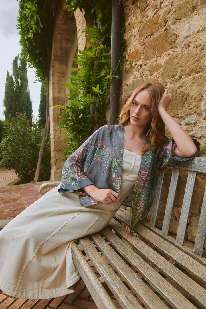 Boho Garden Grey Kimono
