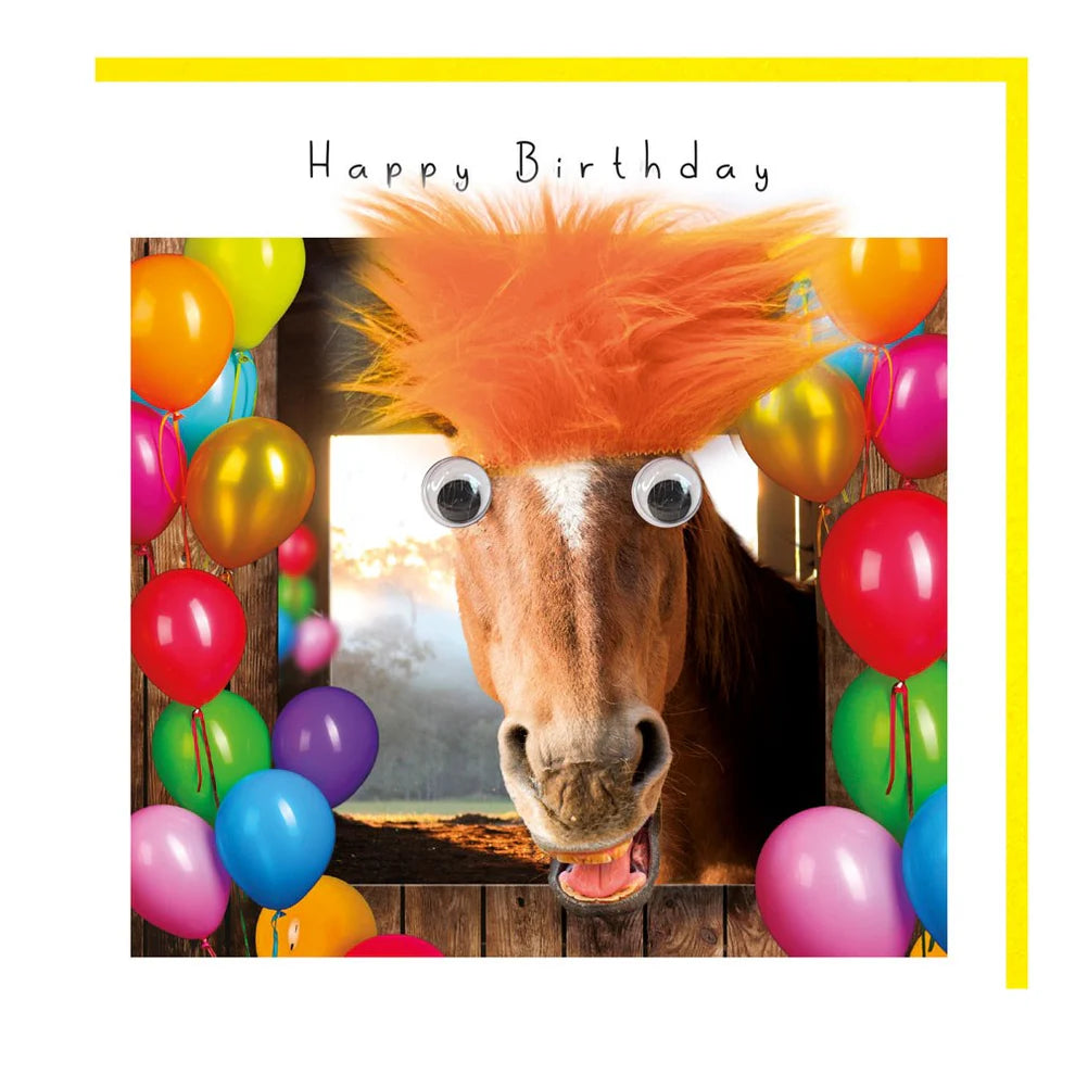 Fluffy Horse Birthday Card