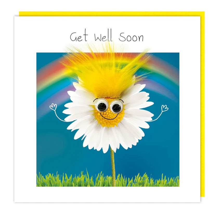 Fluffy Daisy Get Well Soon Card