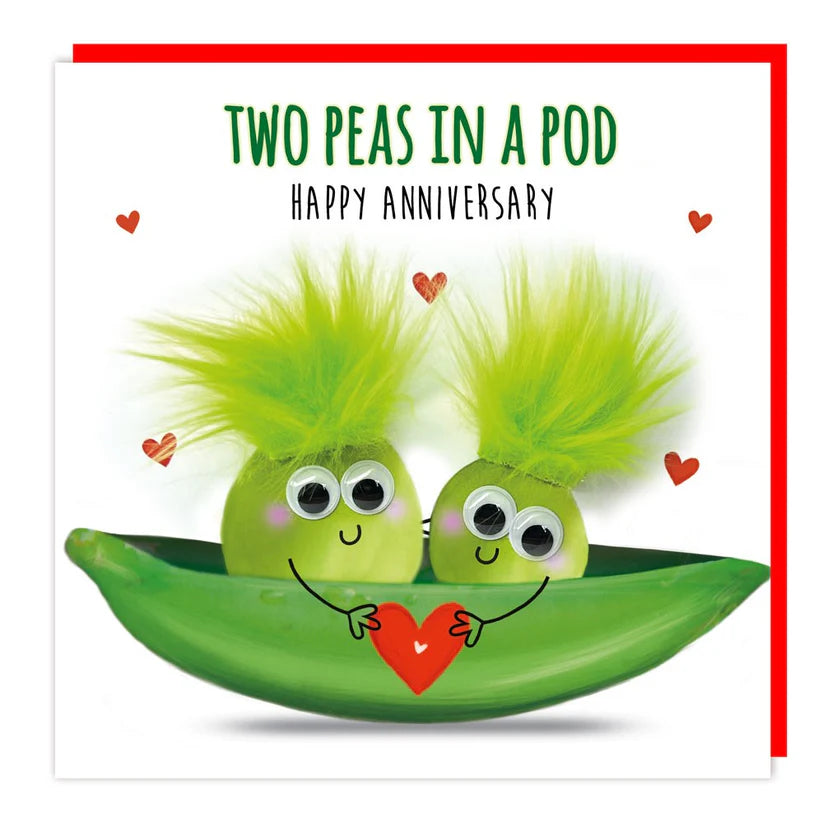 Fluffy Peas In A Pod Anniversary Card