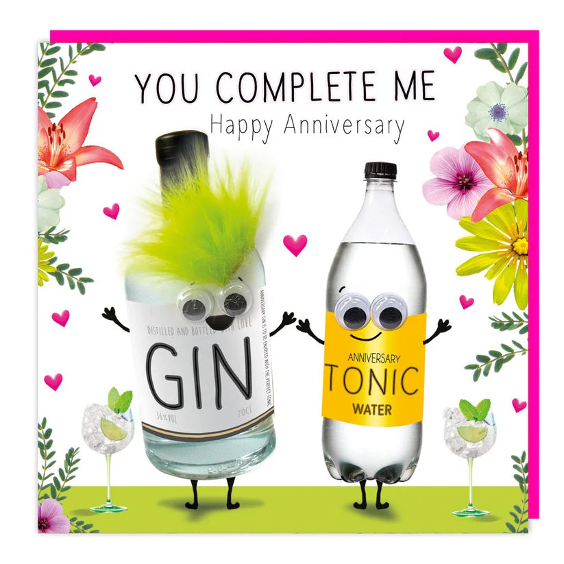 Fluffy Gin & Tonic Anniversary Card