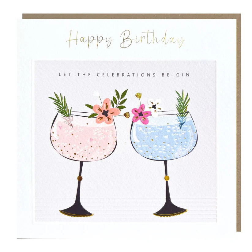 Happy Birthday Gin Glasses Card